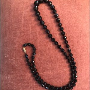Vintage black cut glass beads from 40’s